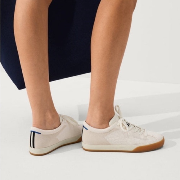 Rothy’s The Lace Up Tan Cream Casual Sneakers Women’s 10 - Picture 1 of 14